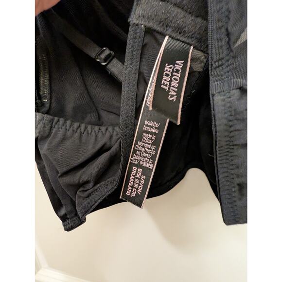 Victoria's Secret Triangle Bralette Rhinestone Embellished Black Small Intimates - Picture 5 of 5